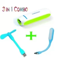 Mini Power Bank USB Fan, USB LED Light Combo Offer