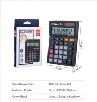 Deli Calculator M01320 - 12 Digit - Black