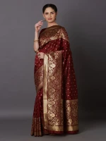 Printed Silk Saree With Blouse Piece For Women