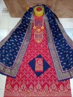 100% pure cotton three piece with aari work hb-14