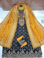 100% pure cotton three piece with aari work hb-15