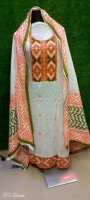 100% pure cotton three piece with aari work hb-17