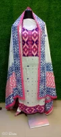 100% pure cotton three piece with aari work hb-18