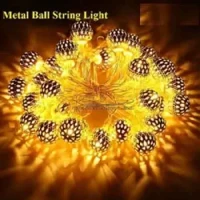 Ball Shape Metal MorichaBati LED Fairy Lights String Celebrations Party Decor