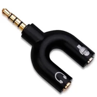 Caicen 3.5mm Audio Jack to Headphone Microphone 2 Way U Splitter Converter Adaptor