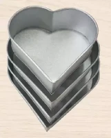 4Pcs Love/Hart shape Cake Mold,Aluminum Love/Hart cake mold 4pis set,Make Cake,Pudding And More,Oven Proof Cake Pan Set.