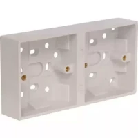 2 Gang MK Moulded 1 piece Pvc Box white colour for socket