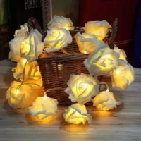 Rose Little lights Flash string lights Bedroom Decoration Flower Battery Lights Party Wedding room Romance Light string