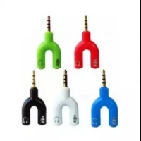 Headphone Microphone 2 Way U Splitter Converter