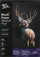 Mont marte Black Paper Sketch Pad 140gsm A5 25 Sheet