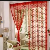 Heart Polyester Window or Doorway Curtain - Red