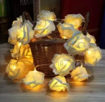 LED Rose Fairy Lights Garland Holiday String Lights Christmas Decorations for Home Room Valentine Wedding Party Decor