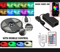 RGB Full Color SMD5050 5 Meter LED Strip DC 12V 16 Color LED Strip 24Key Remote makes Full White Color