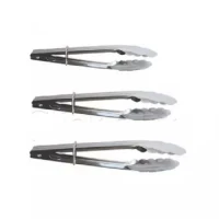 3 Pcs Stainless Steel BBQ Buffet Bread, Ice, Cooking Food Clip / Tongs Clamp