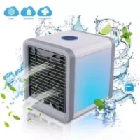 Mini Air Cooler Cooling USB Fan Conditioner With Colorful LED Portable Desk Room Navy blue