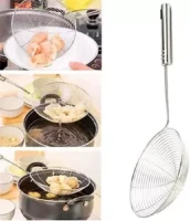 Kitchen Large Oil Strainer - Silver 2 Pcs