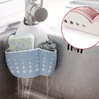 Kitchen Sink Faucet Caddy Bath Hanging Organizer Sink Draining Soap Sponge Holder Storage Baskets