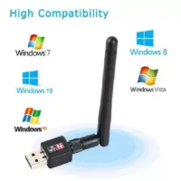 Usb Wifi Receiver And Share 300Mbps Desktop Pc or Laptop - Black