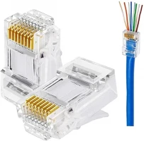 Rj45 Plug Ethernet Gold Plated Network Connector - 100Pcs(null)