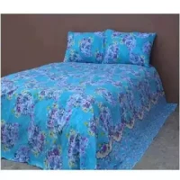 King Size Bed Sheet Cotton Multicolored with Matching 2 Pillow Covers