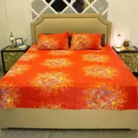 King Size Bed Sheet Cotton Multicolored with Matching 2 Pillow Covers