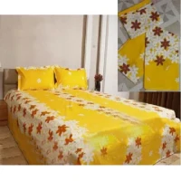 King Size Bed Sheet Cotton Multicolored with Matching 2 Pillow Covers