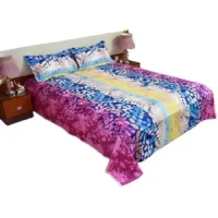 King Size Bed Sheet Cotton Multicolored with Matching 2 Pillow Covers