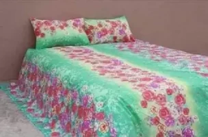 Double Size Cotton Bed Sheet with Matching 2 Pillow Covers - By Star Buzz