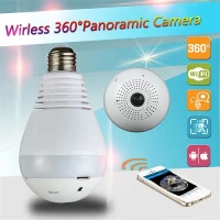 Wifi IP Camera Led-Bulb 360° Panoramic IP Camera 5in1 View 360° Fish-eye Camera